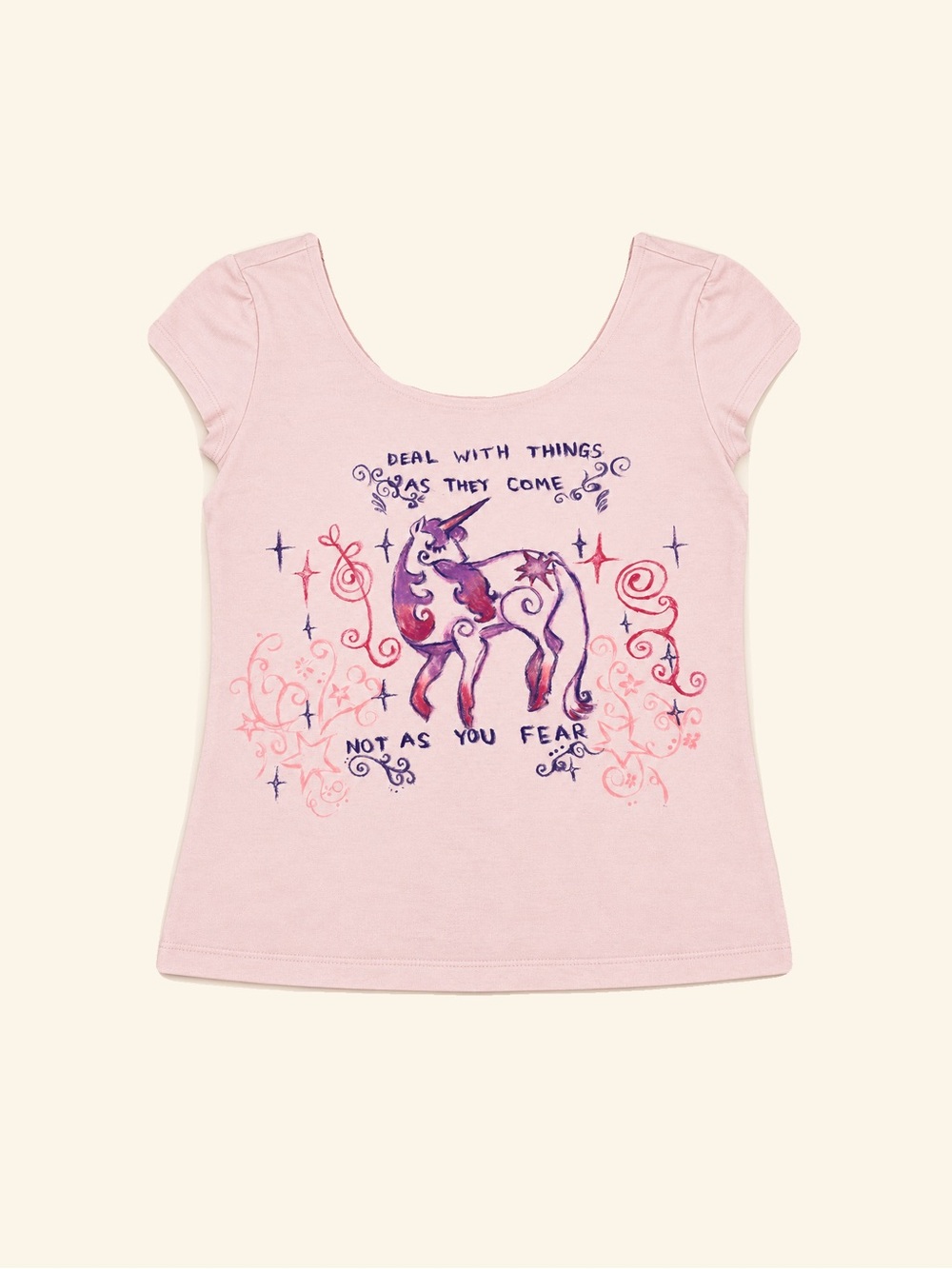 wild fable Light Pink Unicorn Graphic Tee